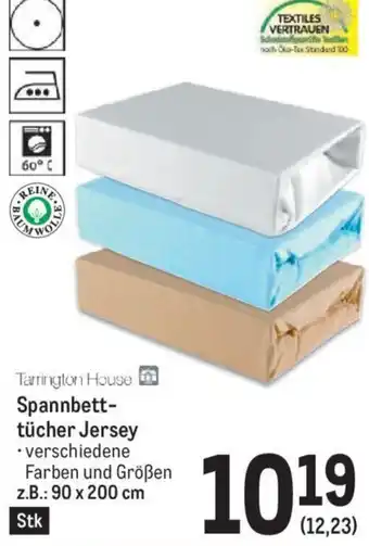 Metro Tarrington House Spannbett-tücher Jersey 90 x 200 cm Angebot