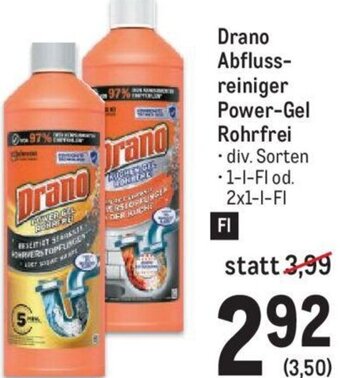 Metro Drano Abfluss-reiniger Power-Gel Rohrfrei Angebot