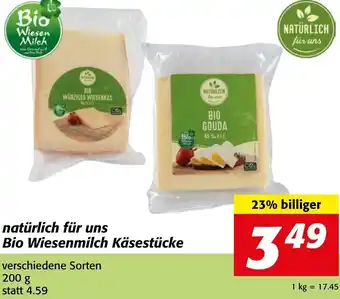 Strasser Markt natürlich für uns Bio Wiesenmilch Käsestücke 200 g Angebot