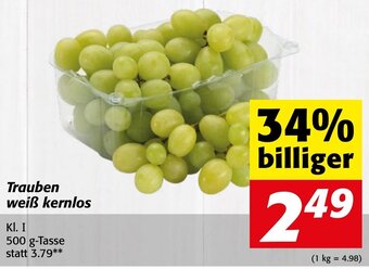 Strasser Markt Trauben Weiß Kernlos 500g Angebot