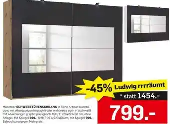 Möbel Ludwig Schwebetürenschrank 226x223x68 cm Angebot