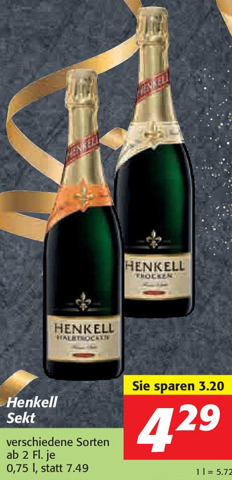 Nah&Frisch Henkell Sekt 0,75l Angebot