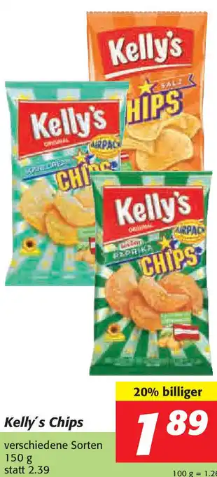 Nah&Frisch Kelly's Chips 150 g Angebot