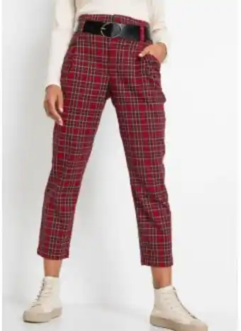 Bonprix Karo bundfaltenhose mit gürtel (2-tlg.set) Angebot