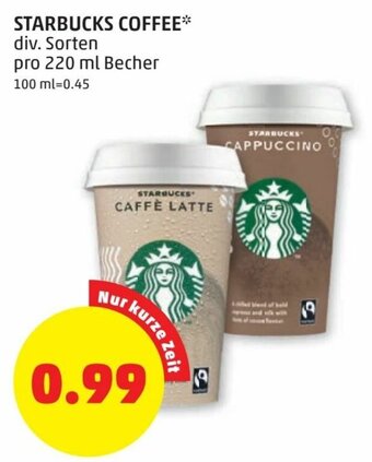 PENNY Starbucks Coffee 220ml Angebot