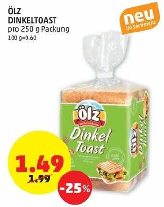 PENNY Ölz Dinkeltoast 250g Angebot