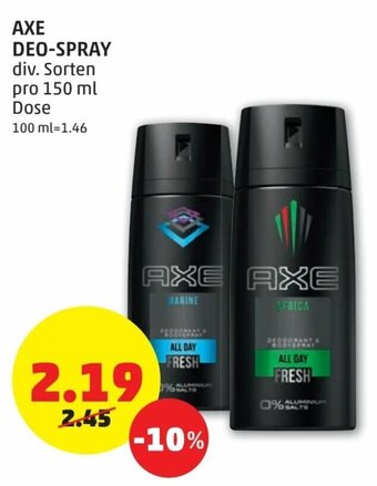 PENNY Axe Deo-Spray 150ml Angebot