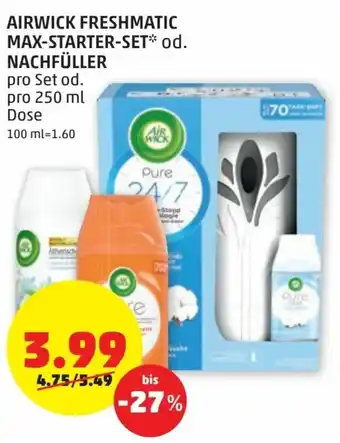 PENNY Airwick Freshmatic MAX-Starter-Set Machfüller 250ml Angebot