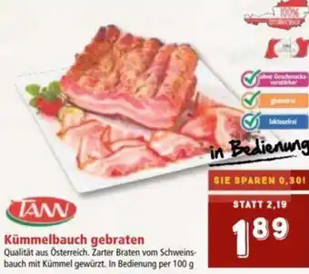 Interspar Tann Kümmelbauch gebraten 100 g Angebot