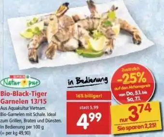 Interspar Natur Pur Bio-Black-Tiger Garnelen 13/15 100 g Angebot