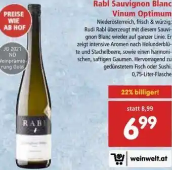 Interspar Rabl Savignon Blanc Vinum Optimum Angebot