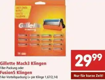 Interspar Gillette Mach3 Klingen oder Fushion5 Klingen Angebot