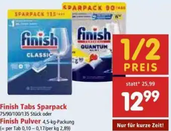 Interspar Finish Tabs Sparpack oder Finish Pulver Angebot