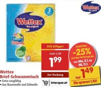 Interspar Wettex Brief-Schwammtuch Angebot