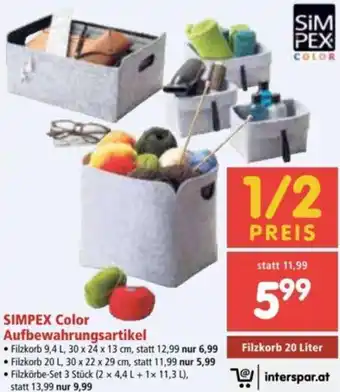 Interspar Simpex Color Aufbewahrungsartikel 20 Liter Angebot