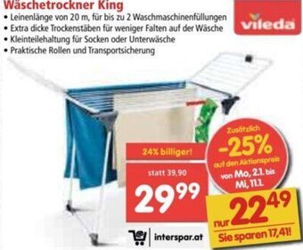 Interspar Vileda Wäschetrockner King Angebot