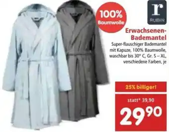 Interspar Rubin Erwachsenen-Bademantel S-XL Angebot