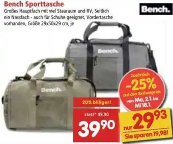 Interspar Bench Sporttasche 29x50x29 cm Angebot