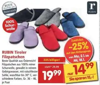 Interspar Rubin Tiroler Filzpatschen Angebot