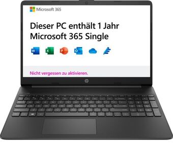 Media Markt Hp notebook 15s-fq0906ng laptop mit 1jahr m365, celeron n4120, 4gb ram, 128 ssd, 15.6 zoll hd, jetblack Angebot