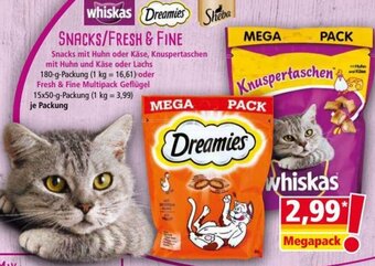 Norma Whiskas, Dreamies, Sheba Snacks/Fresh & Fine Angebot