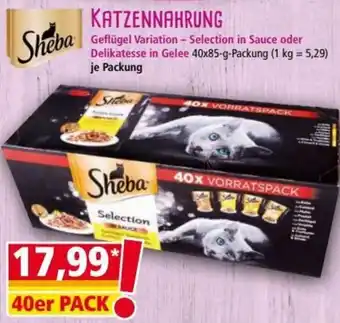Norma Sheba Katzennahrung 40x85 g Angebot