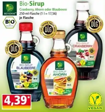 Norma Bio Sonne Bio-Sirup Cranberry, Ahorn oder Blaubeere 250 ml Angebot