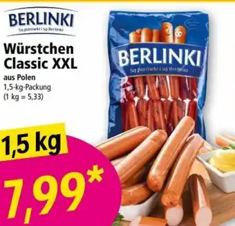 Norma Berlinki Würstchen Classic XXL 1,5 kg Angebot