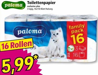 Norma Paloma Toilettenpapier 16 Rollen Angebot