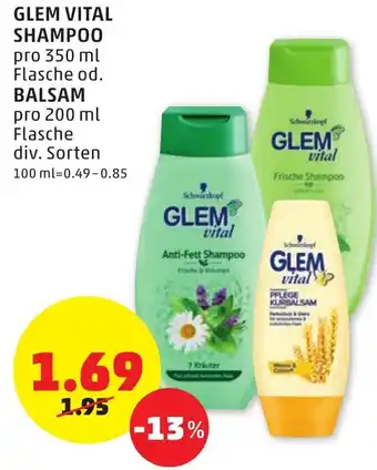 PENNY Glem Vital Shampoo 350ml Angebot