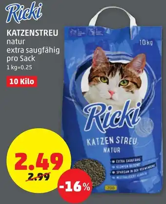 PENNY Ricki Katzenstreu 10Kilo Angebot