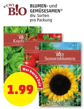 PENNY Echt Bio Blumen Und Gemüsesamen Angebot