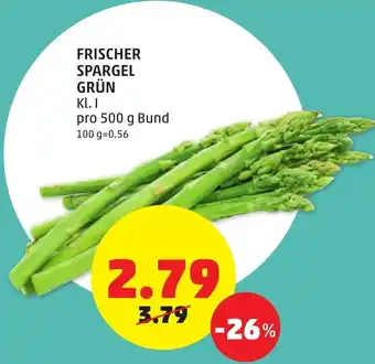 PENNY Frischer Spargel Grün 500g Bund Angebot