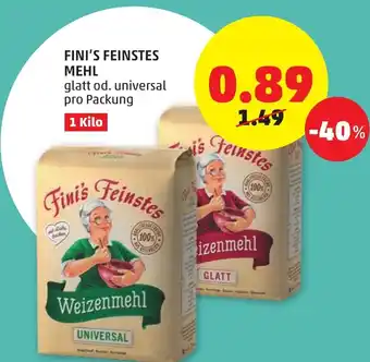 PENNY Fini's Feinstes Mehl 1Kilo Angebot