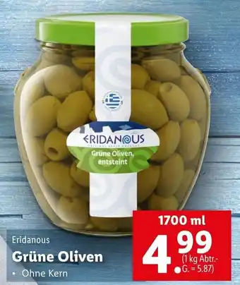 Lidl Eridanous Grüne Oliven 1700ml Angebot