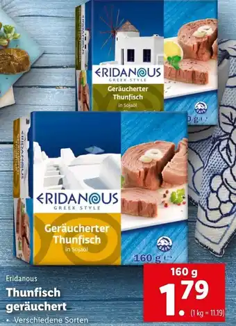Lidl Eridanous Thunfisch Geräuchert 160g Angebot