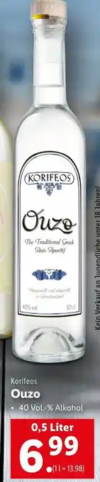 Lidl Korifeos Ouzo 0.5 Liter Angebot