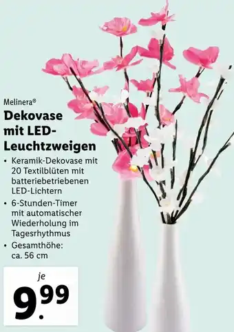 Lidl Melinera Dekovase Mit Led Leuchtzweigen Angebot