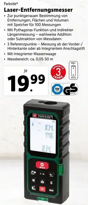 Lidl Parkside Laser-Entfernungsmesser Angebot
