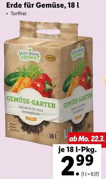 Lidl Erde Für Gemüse 18L Angebot