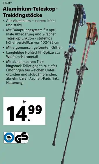 Lidl Crivit Aluminium Teleskop Trekkingstöcke Angebot
