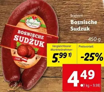 Lidl Brajlovic Bosnische Sudzuk 450g Angebot