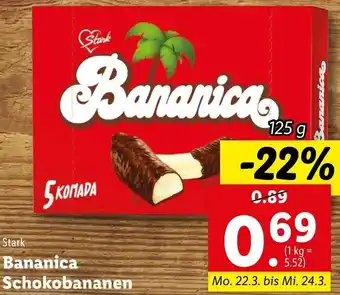 Lidl Stark Bananica Schokobananen 125g Angebot