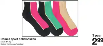 Zeeman Dames Sport Enkelsokken 34-42 3 paar Angebot