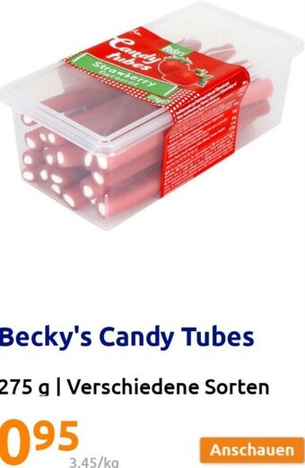 Action Becky's Candy Tubes 275g Angebot