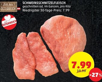 PENNY Schweinsschnitzelfleisch pro kilo Angebot