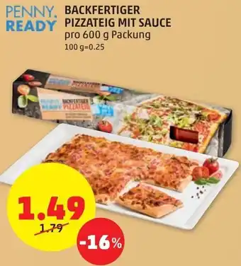 PENNY Penny Ready Backfertiger Pizzateig Mit Sauce 600 g Angebot
