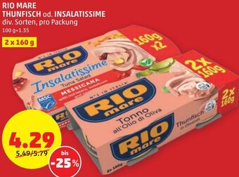 PENNY Rio Mare Thunfisch od. Insalatissime 2 x 160 g Angebot
