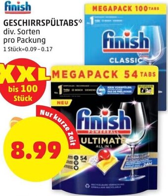 PENNY finish Geschirrspültabs Angebot