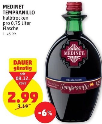 PENNY Medinet Tempranillo 0,75 Liter Angebot
